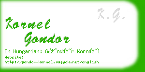 kornel gondor business card